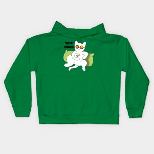 Who cares cat says Kids Hoodie